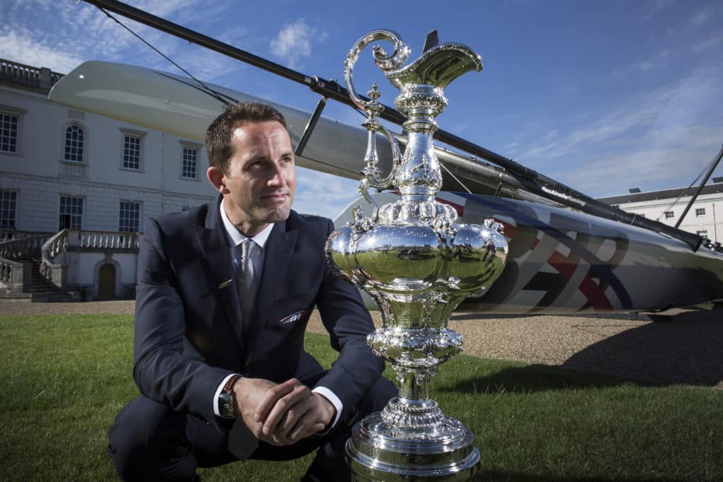 Sir Ben Ainslie with the America's Cup