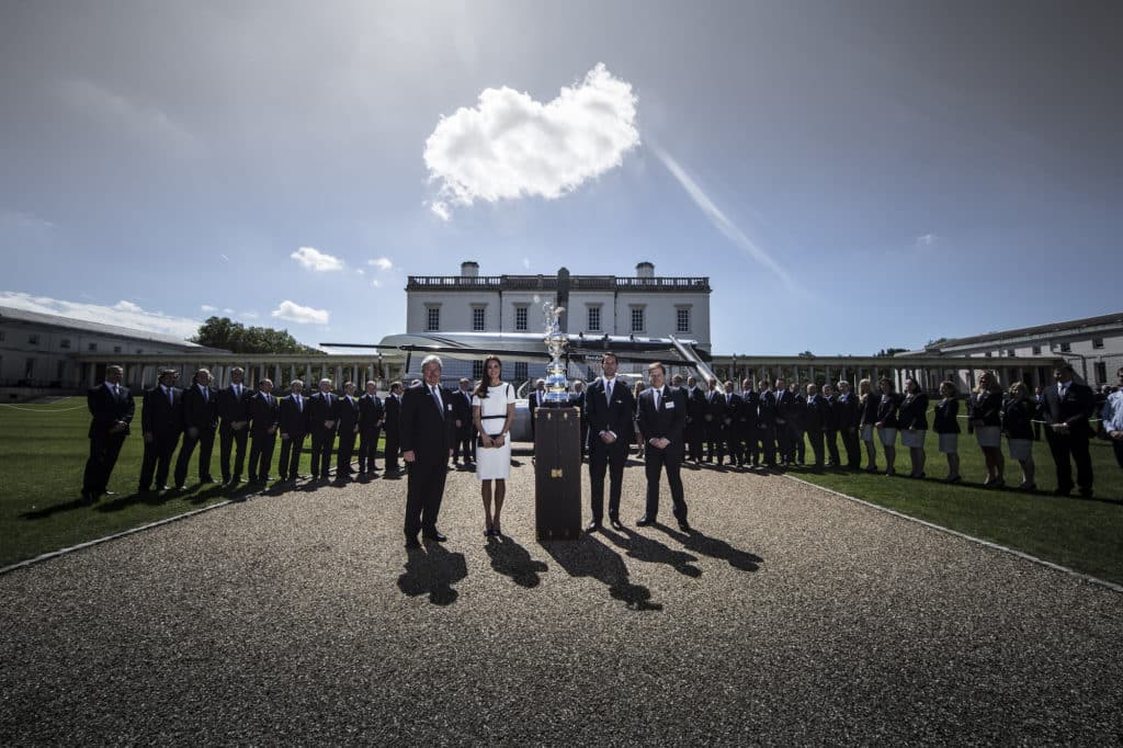 Kate Middleton with Ben Ainslie Racing Team and America's Cup