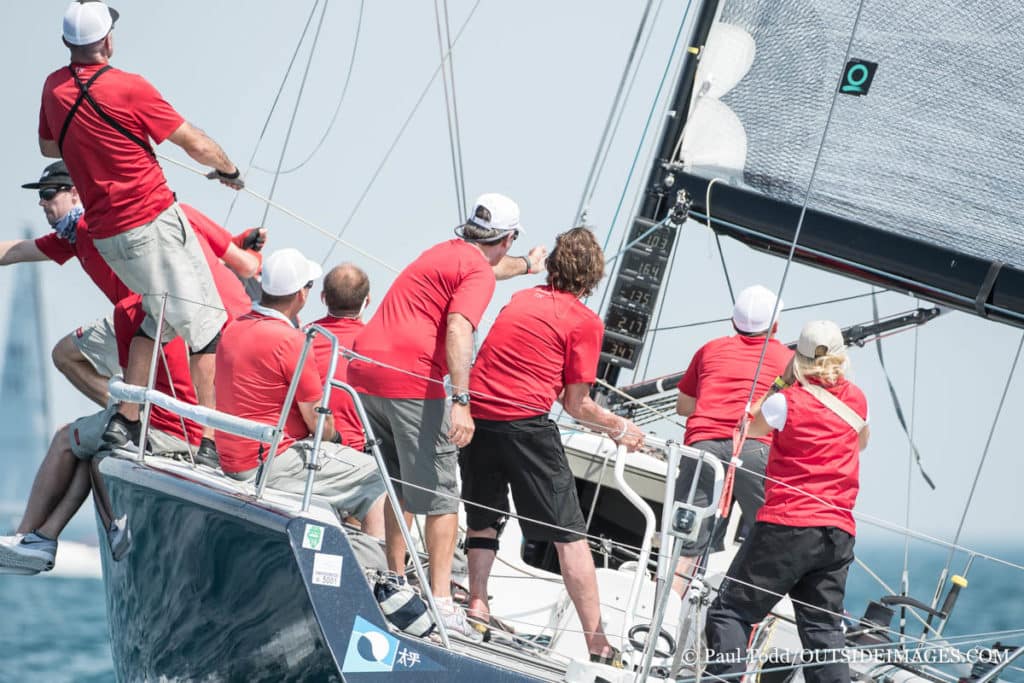 Father-Son duo Helmut and Evan Jahn prepare for the World Championship with their crew.