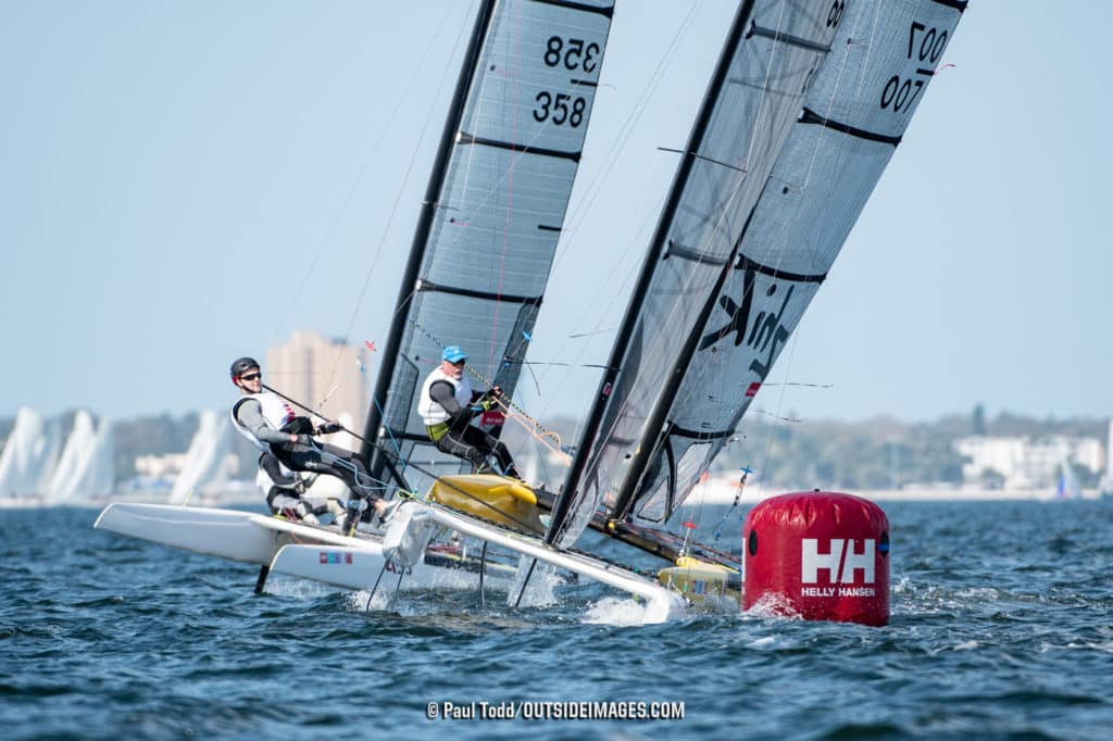 Catamarans sailing at the NOOD Regatta in St. Petersburg Florida