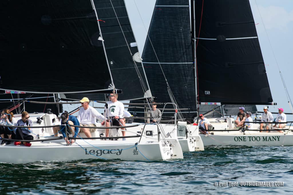 Pictures of sailboats racing on Tampa Bay with the Helly Hansen NOOD Regatta.