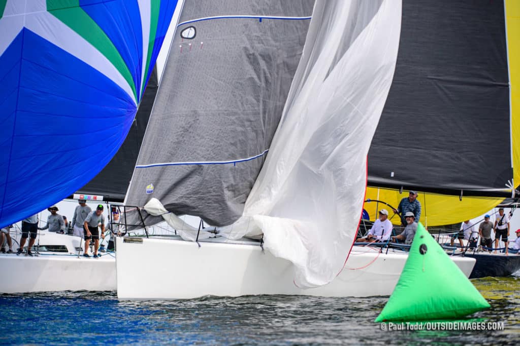Pictures of sailboats racing on Tampa Bay with the Helly Hansen NOOD Regatta.