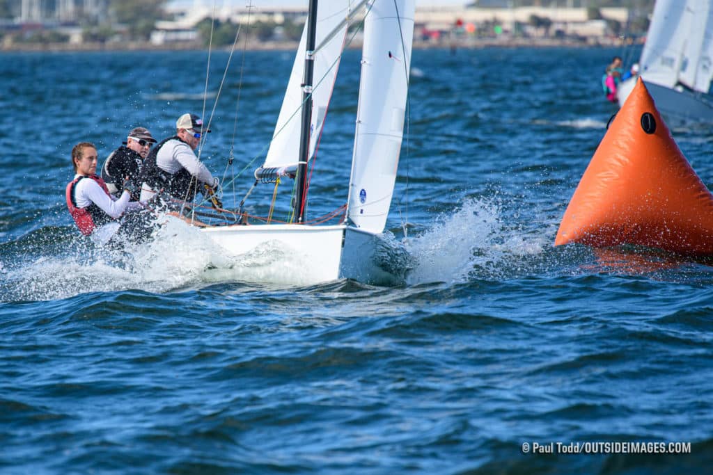 Sailboats racing on Tampa Bay off St. Petersburg, Florida