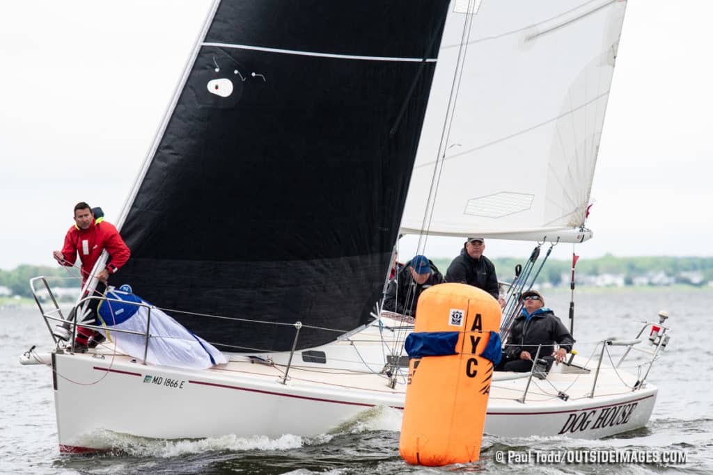 Sailboat with black sail