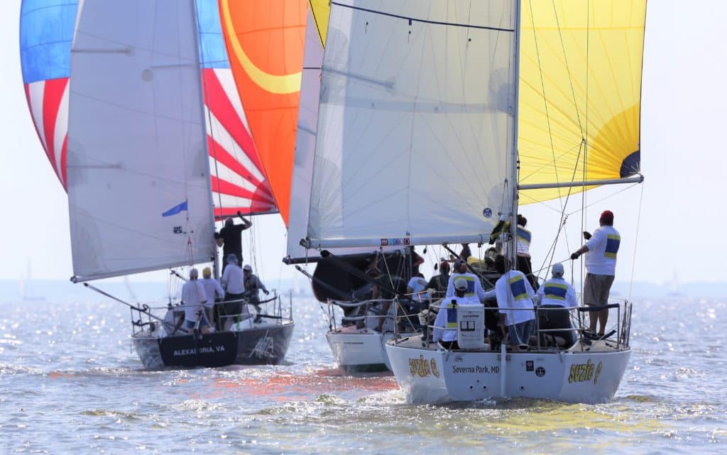 Sailboat racing in Annapolis, Maryland with the Helly Hansen NOOD Regatta.