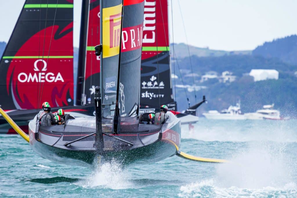 AC75s racing in the America's Cup
