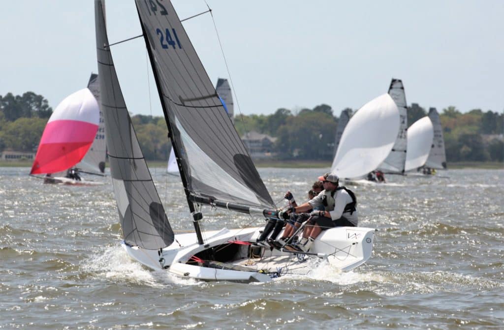 VX-One sailboat sailing in Charleston Harbor