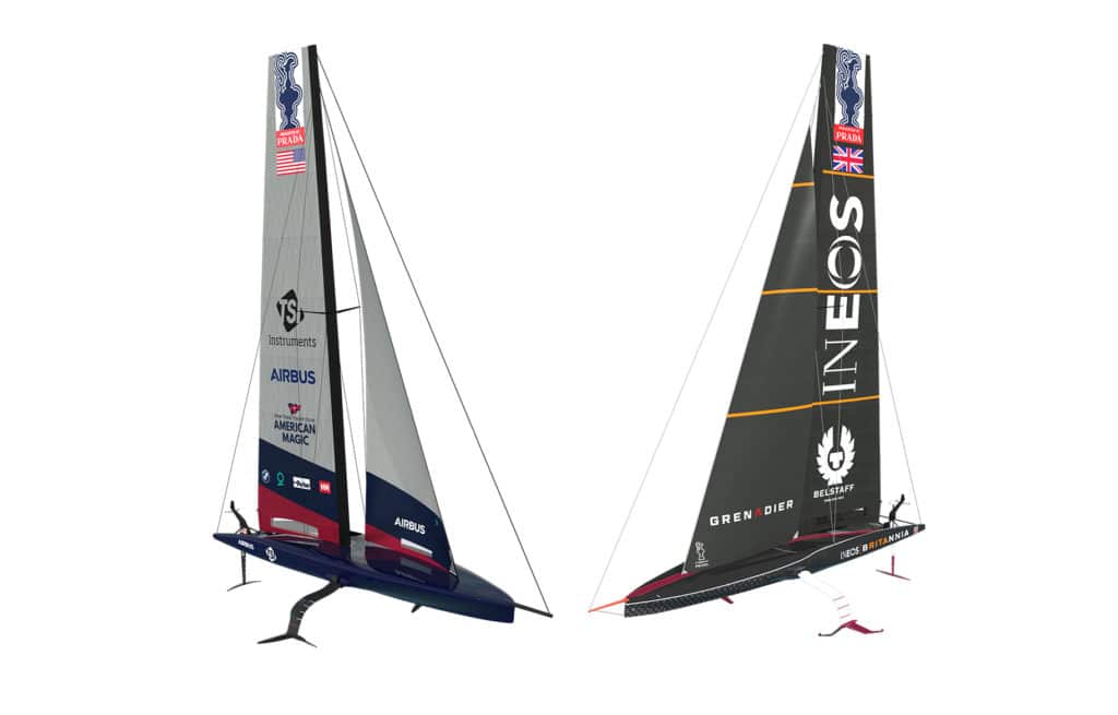 technical illustrations of the America's Cup 75
