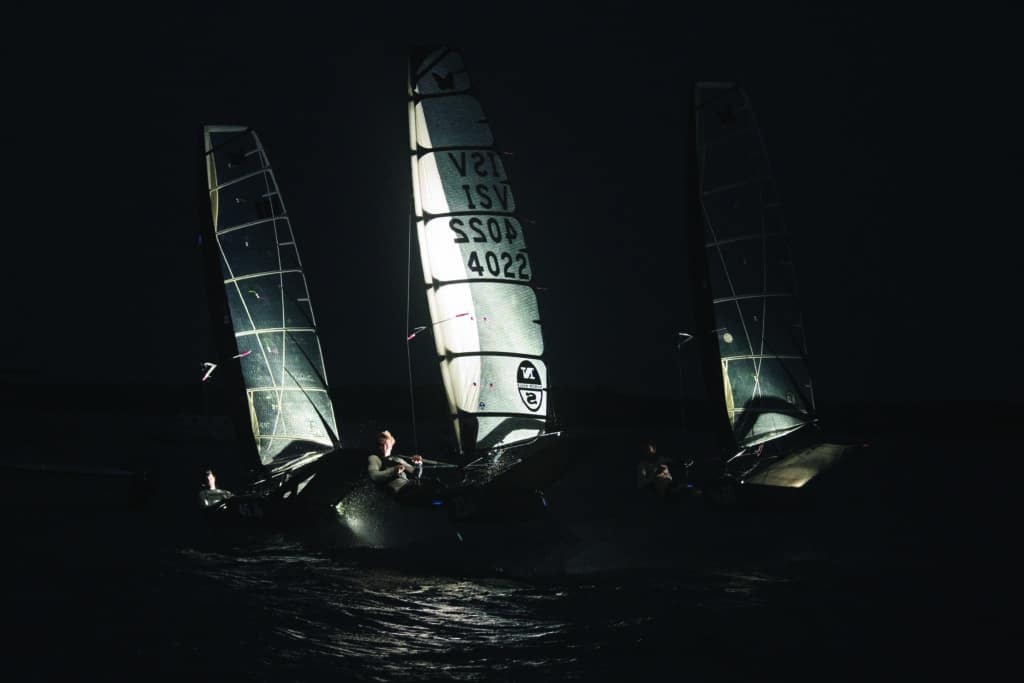 moth sailing at night