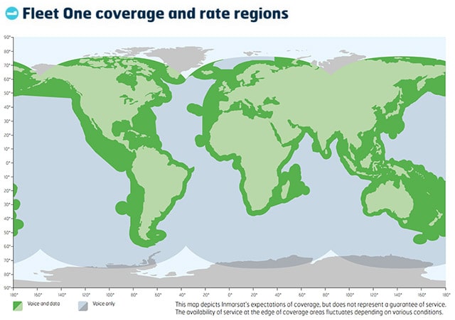 Inmarsat Fleet One System Coverage Map