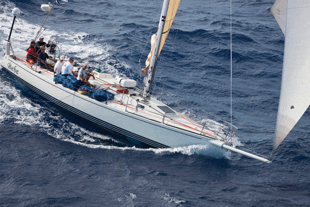 Sails on the weather rail