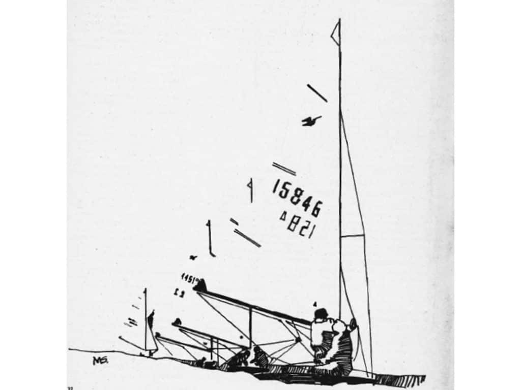 sailboat racing illustration