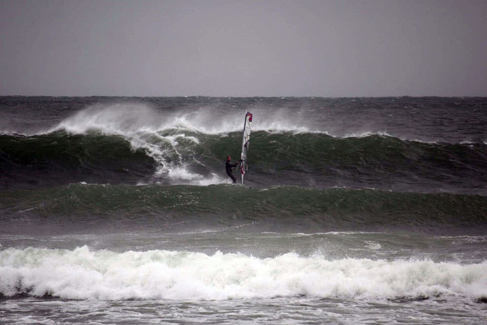 Nate Merrill windsurfing Sandy