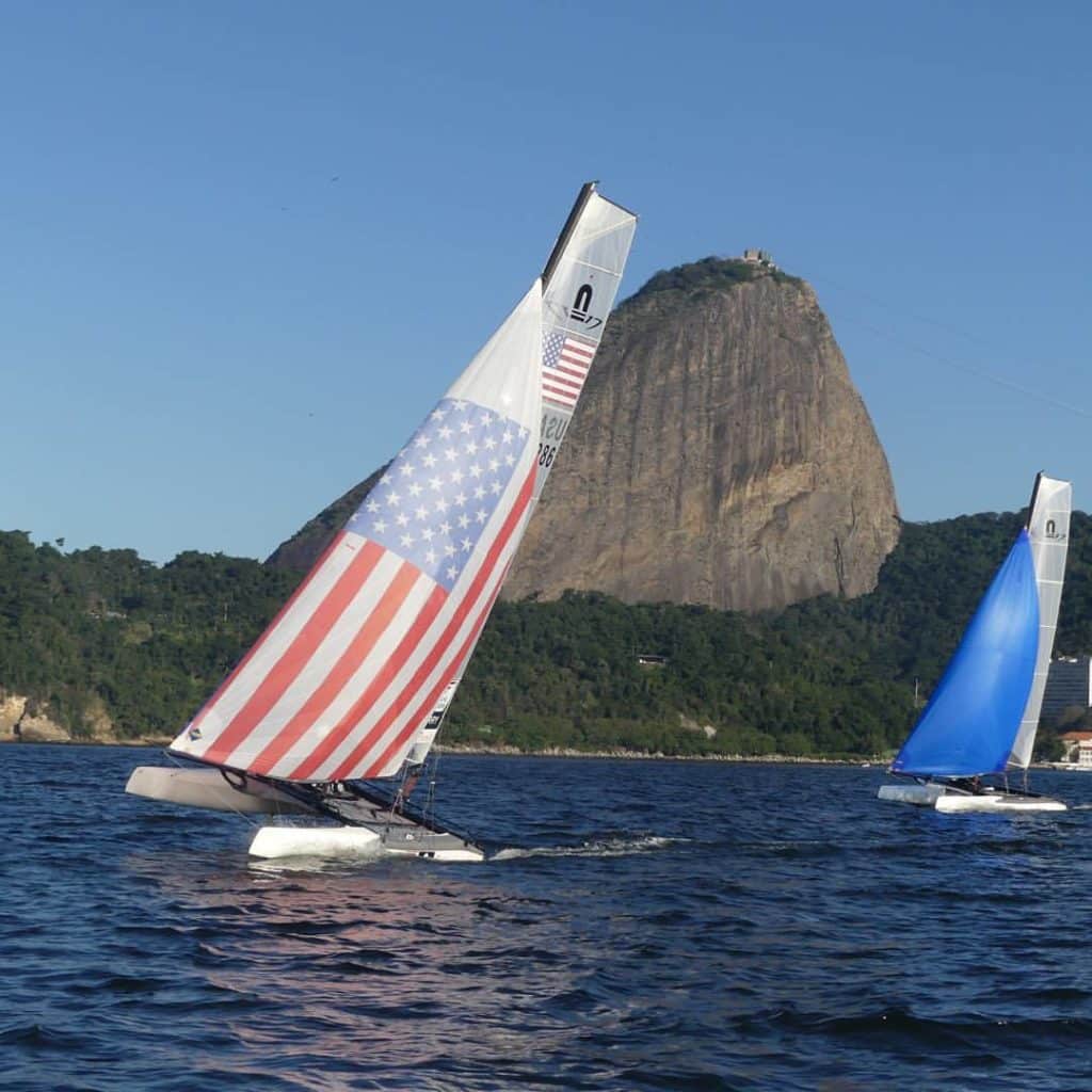 American Flag Spinnaker Sailing Nacra 17