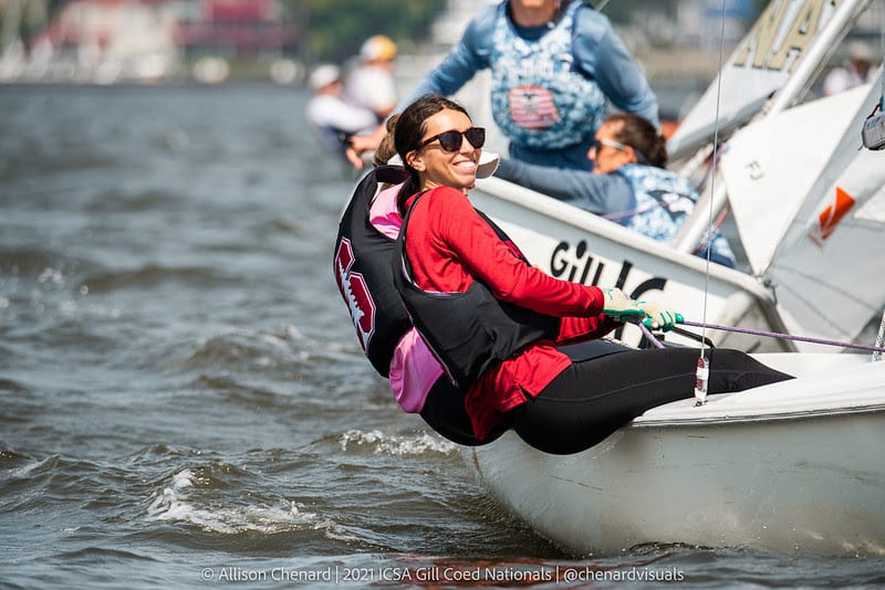 Sailing for Stanford for its second-place Coed National win was: Telis Athanasopoulos Yogo '22 and Patricia Gerli '23 in A-division and Michelle Lahrkamp '23 and Sammy Pickell '22 in B-division.