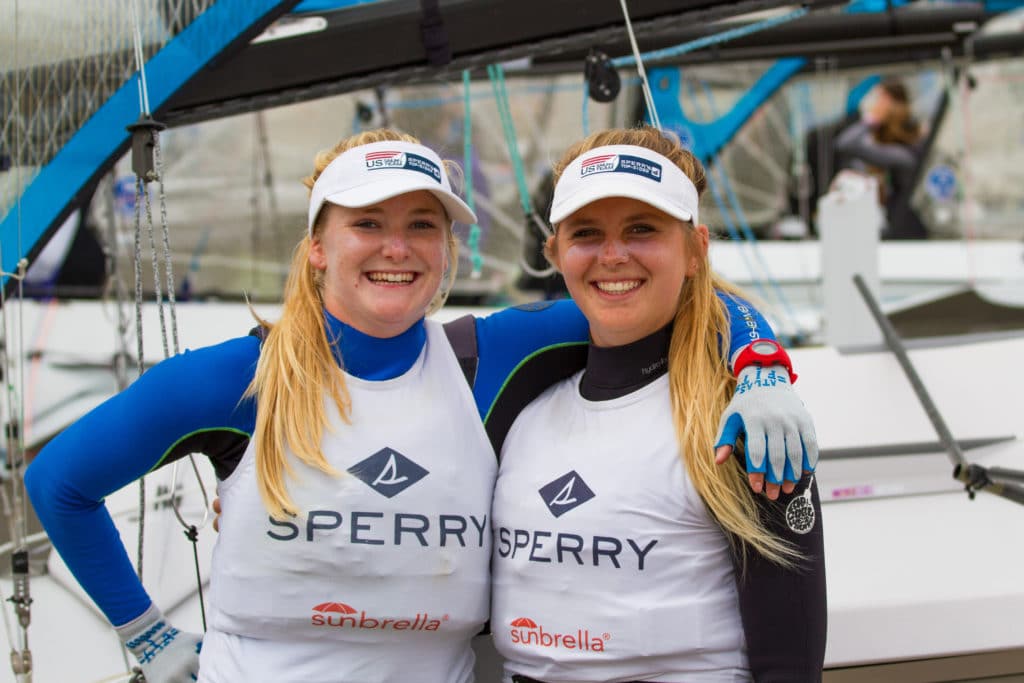 US Sailing Team Sperry 49erFX sailors Paris Henken and Helena Scutt