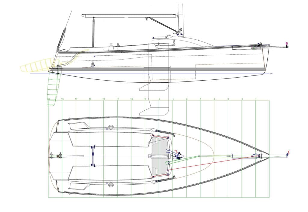 drawings of Tartan 245 sailboat
