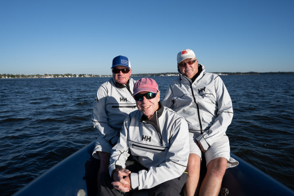 Sailing World's 2022 Boat of the Year judging team (l to r): Chuck Allen, Dave Powlison and Greg Stewart.