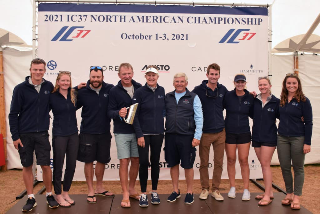 group photo of sailors winning IC37 north american championship