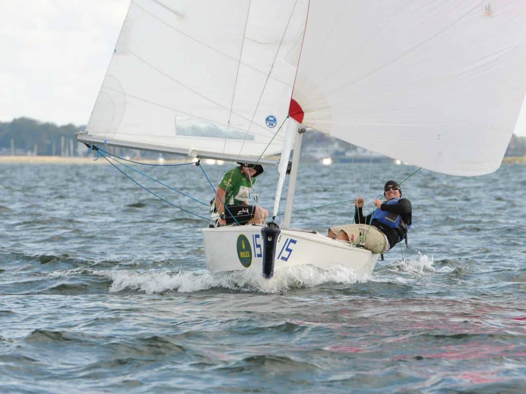 two people in a sailboat