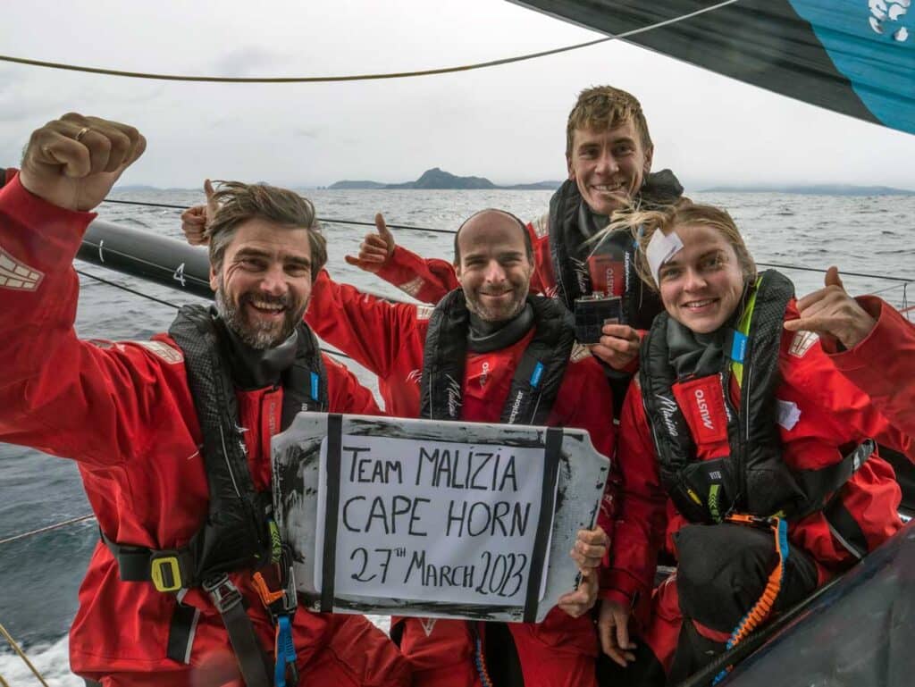 Team Malizia leading past Cape Horn