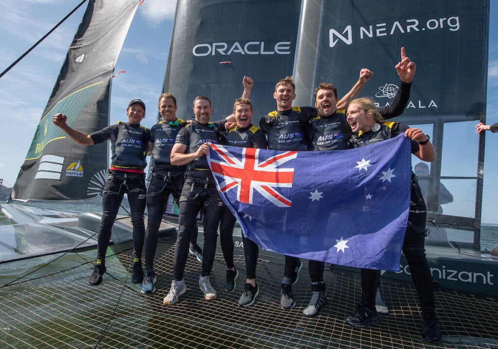 Australia SailGP Team celebrate winning the Mubadala SailGP Season 3 Grand Final