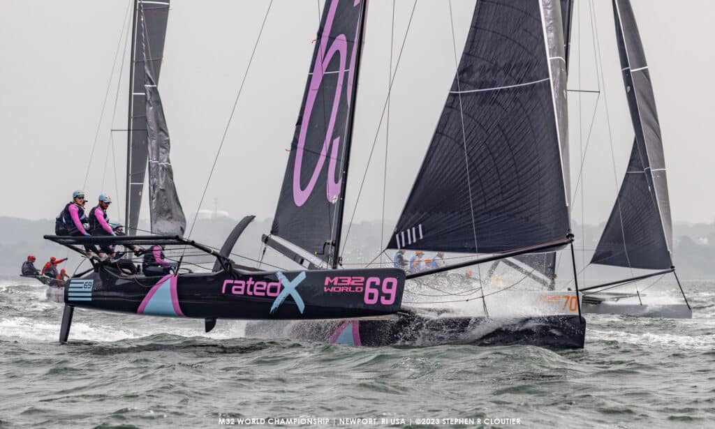 Julien Jake and his teammates racing on the final day of the M32 Worlds
