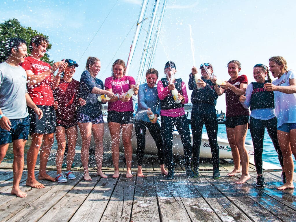 Stanford racing team celebrating