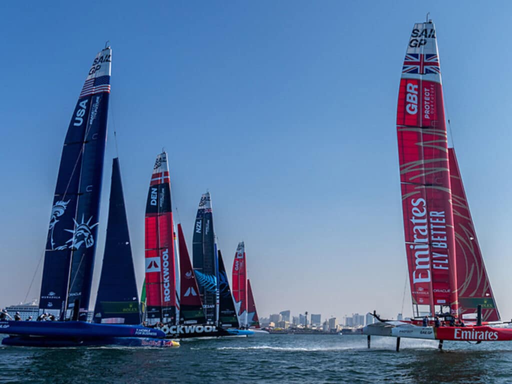 Emirates Great Britain SailGP Team in the lead