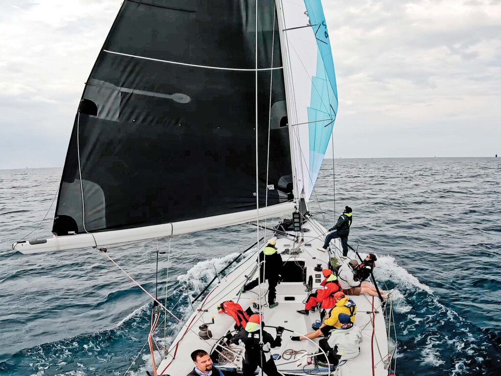 Christina O'Rourke and teammates during the Mackinac Race