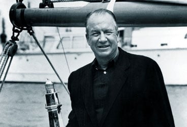Sailing the 38-foot Finisterre, Carleton Mitchell won the 
Lighthouse Trophy, the overall prize for the Newport-Bermuda Race, on three consecutive occasions.