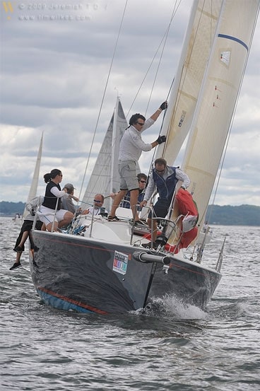 Rick Lyall's J/109 Storm, the Sperry Top-Sider Larchmont NOOD Regatta overall winner.