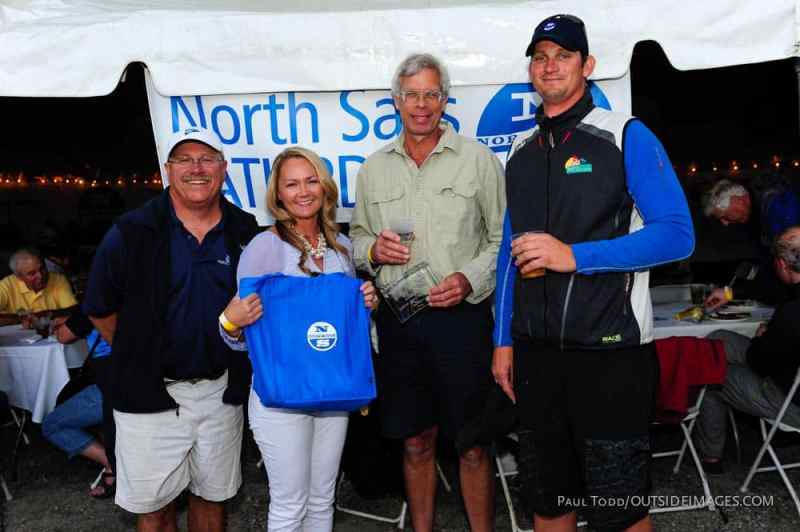 North Sails Local Sailor of the Day John White (tan shirt) was selected as North Sails Top Local Skipper after winning the J/80 class's race on Saturday at the Sperry Top-Sider NOOD in Annapolis.