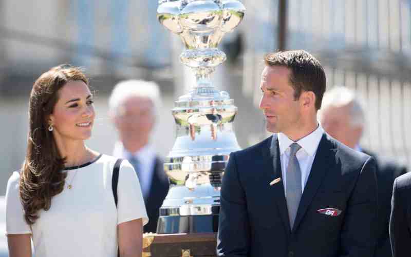Sir Ben Ainslie and Kate Middleton with the America’s Cup Sir Ben Ainslie and Kate Middleton with the America's Cup