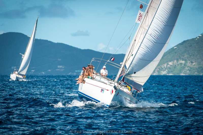 British Virgin Islands The last event of the 2014 NOOD REGATTA SERIES October 25 – November 1, 2014 sponsored by Sunsail Sailing Vacations. Sunsail is providing Sunsail 44i’s from their charter fleet based in Road Town on Tortola, BVI.Race day 4 starting at Sandy Cay and finishing at Norman Island.©Paul Todd/OUTSIDEIMAGES.COMOUTSIDE IMAGES PHOTO AGENCY