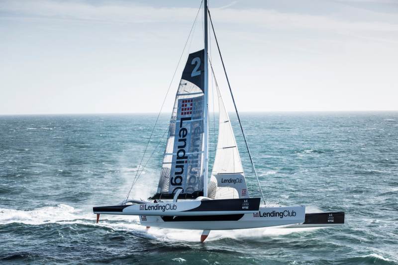Lending CLub CEO Renauld Laplanche, co-skipper Ryan Breymaier and an international crew chartered the 105-foot trimaran to take a crack at sailing's record book. They racked up 3 records from Newport - Bermuda, Cowes - Dinard and the Transpac course.