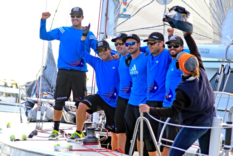 Canfield's crew, triumphant after a close victory in sudden death.