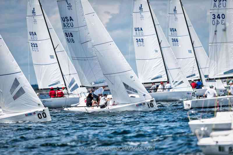 MarbleHead, Massachusetts (USA) The last event in the US of the 2015 HELLY HANSEN NOOD REGATTA SERIES hosted by The Eastern Yacht Club (EYC).
Friday race day 2 saw a light and shifty breeze with some rain squalls passing through the fleet.
©Paul Todd/OUTSIDEIMAGES.COM
OUTSIDE IMAGES PHOTO AGENCY