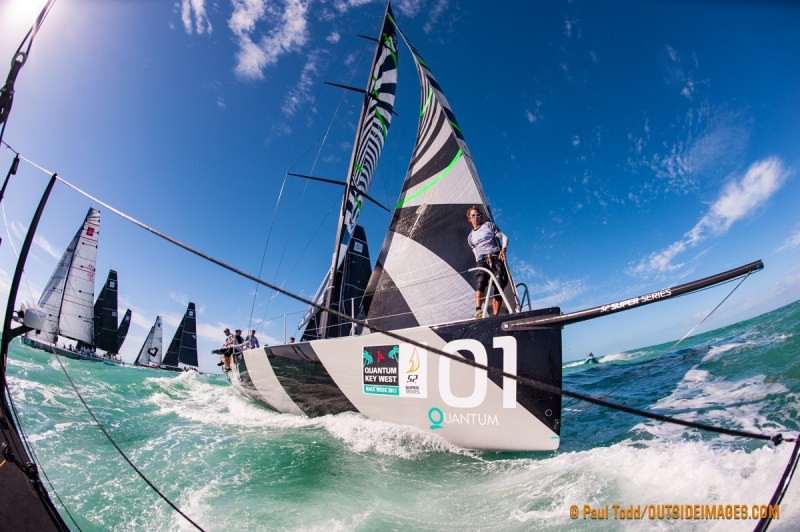 Images of Quantum Key West Race Week-January 2017. Monday 1st day of racing with the Interlodge V team and the TP52 class on the water. Photos of the 52 Super Series fleet racing. Hosted by Storm Trysail Club, Key West, FL, from January the 15th - 20th. Key West Race Week is a major sailing regatta held each year in January in Key West.Photos of the daily racing and action out on the water.Key West, an island city, is part of the Florida Keys and the state's southernmost point, lying roughly 90 miles north of Cuba. Famed for its pastel-hued, conch-style houses and laid-back attitude, it’s a cruise-ship stop also accessible from the mainland via the Overseas Highway. It’s known more for its coral reefs – destinations for diving and snorkelling – than for its beaches.Stock images of Key West race week.Photo Galleries of Key West Race week.©Paul Todd/OUTSIDEIMAGES.COMOUTSIDE IMAGES PHOTO AGENCY