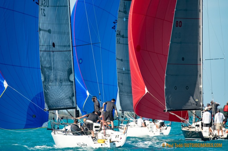 Images of Quantum Key West Race Week-January 2017. Wednesday the 3rd day of racing out on the Division 3 Race circle with a 10 knot breeze from the south east. Hosted by Storm Trysail Club, Key West, FL, from January the 15th - 20th. Key West Race Week is a major sailing regatta held each year in January in Key West.Photos of the daily racing and action out on the water.Key West, an island city, is part of the Florida Keys and the state's southernmost point, lying roughly 90 miles north of Cuba. Famed for its pastel-hued, conch-style houses and laid-back attitude, it’s a cruise-ship stop also accessible from the mainland via the Overseas Highway. It’s known more for its coral reefs – destinations for diving and snorkeling – than for its beaches.Stock images of Key West race week.Photo Galleries of Key West Race week.©Paul Todd/OUTSIDEIMAGES.COMOUTSIDE IMAGES PHOTO AGENCY