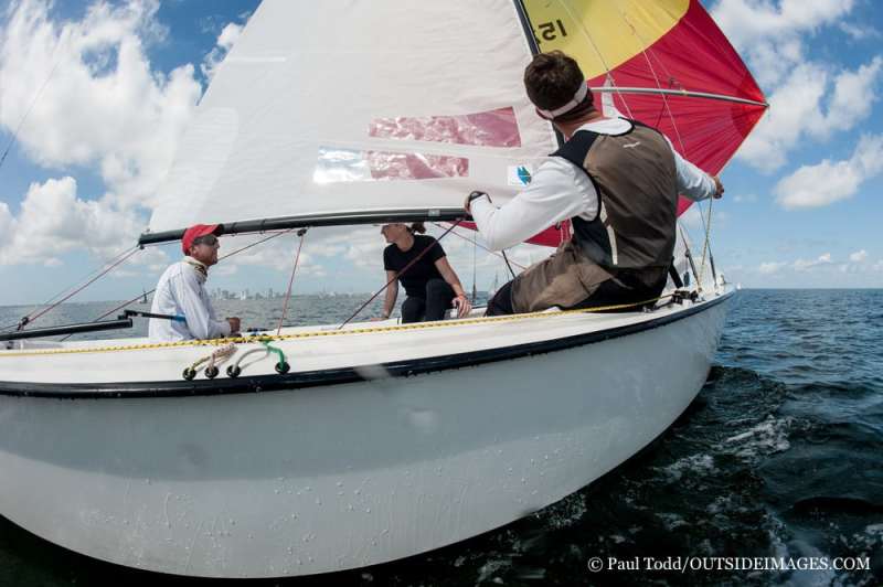 Saint Petersburg, Florida-February 2017.THE FIRST EVENT OF THE 2017 Helly Hansen NOOD Regatta, hosted by St Petersburg Yacht Club.Sunday is the last day of racing here in St Pete.Light and shifty on the A circle with Lightnings, Sonars and J24's. Photos from the NOOD regatta.©Paul Todd/OUTSIDEIMAGES.COMOUTSIDE IMAGES PHOTO AGENCY