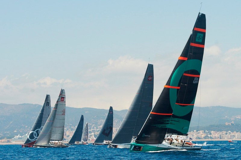 PALMA DE MALLORCA, SPAIN. 2012. Fleet of 52 Superseries in action during day one of Royal Cup of 52 Superseries on july 11, 2012 in Palma de Mallorca, Spain (photo by Xaume Olleros/52 Superseries)