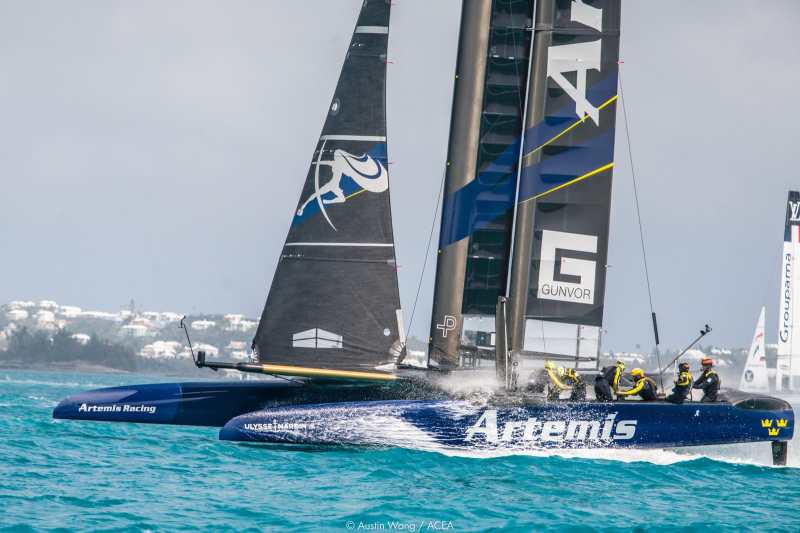 America’s Cup Class (ACC) boats practice racing in Bermuda Americas cup