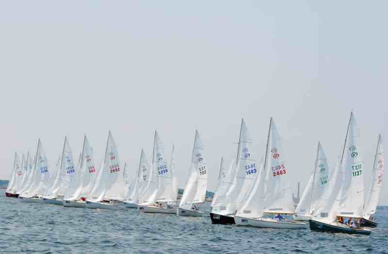 The Rhodes 19 class is the largest in this regatta, with 32 boats racing throughout the weekend.