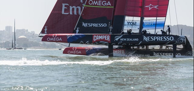 23/05/2013 - San Francisco (USA,CA) - 34th America's Cup - May Training, 3 AC72 in the bay for the first time