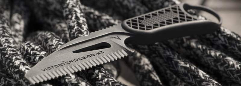 XTB Sailor's Blade The XTB Sailor's Blade by Victory Knives tips the scales at just over an ounce (31 grams), and with sheath weights 2.29 ounces. The serrated blade is just over 3", and the knife has a total length of 7". The biggest advantage? It has a lifetime warrantee, which should cover you if you have aVolvo round-the-world race in your future. www.victoryknives.co.nz