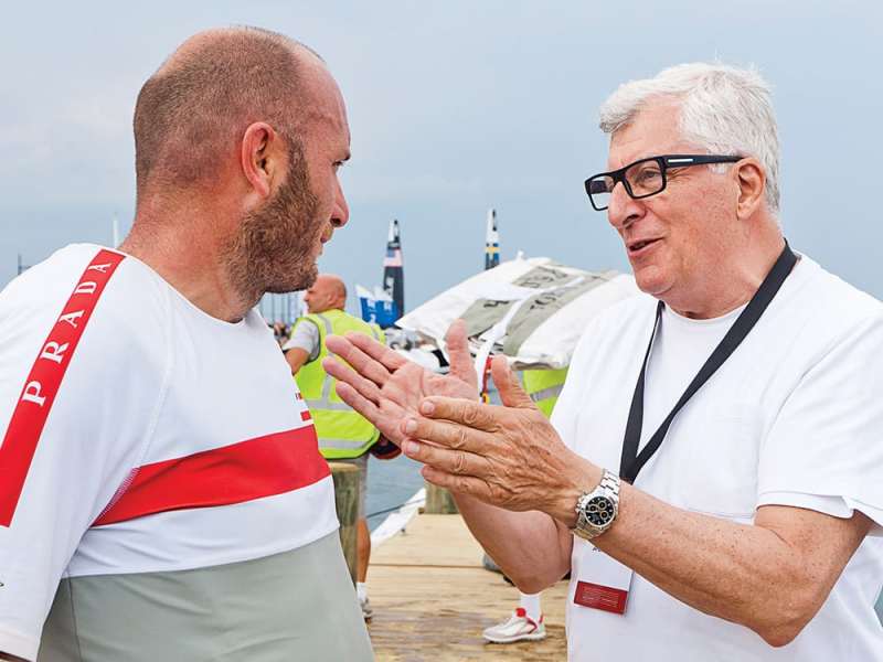 Massimiliano Sirena (Skipper Luna Rossa) and Patrizio Bertelli (Team principal Luna Rossa) Patrizio Bertelli and Max Sirena