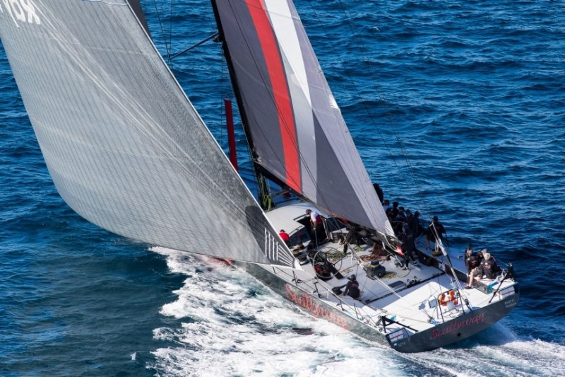 The 100ft supermaxi Scallywag taking part in the Gold Coast Race in 2016. Scallywag
