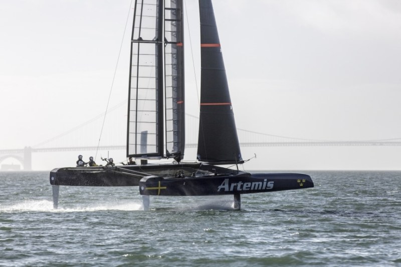 Artemis Racing practice session Artemis Racing Testing session AC45 foiler. February, 2015, Alameda, USA