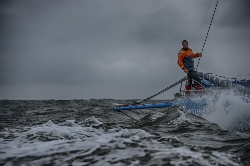 June 19, 2015. Arrivals to the Pitstop in The Hague during Leg 9 to Gothenburg. Team Vestas Wind dutch crew member Simeon Tienpont.